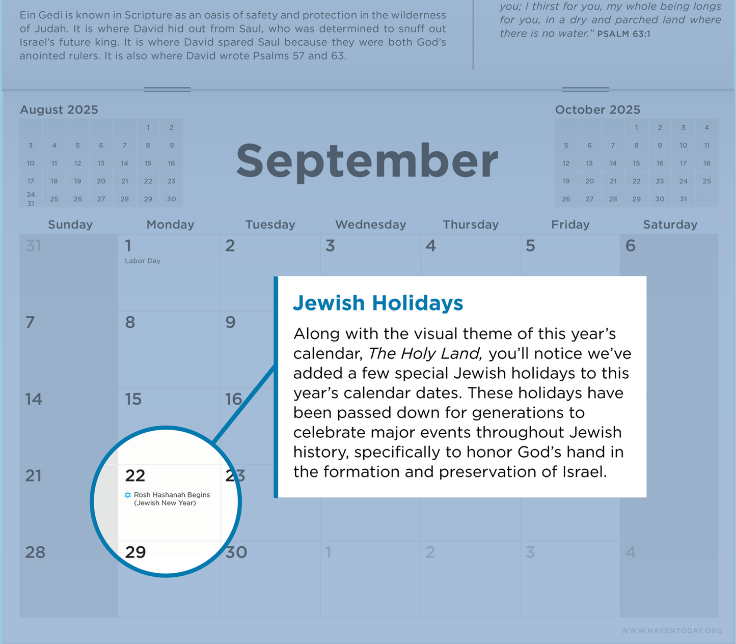 2025 Haven Calendar: The Holy Land